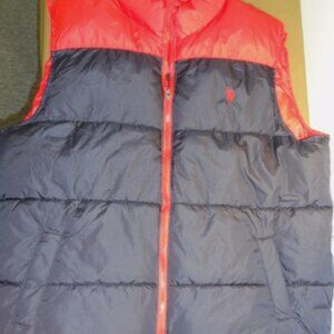 US POLO ASSN RED AND BLACK COLD WEATHER sz3X-GL FALL WINTER PUFFER VEST LD 6869